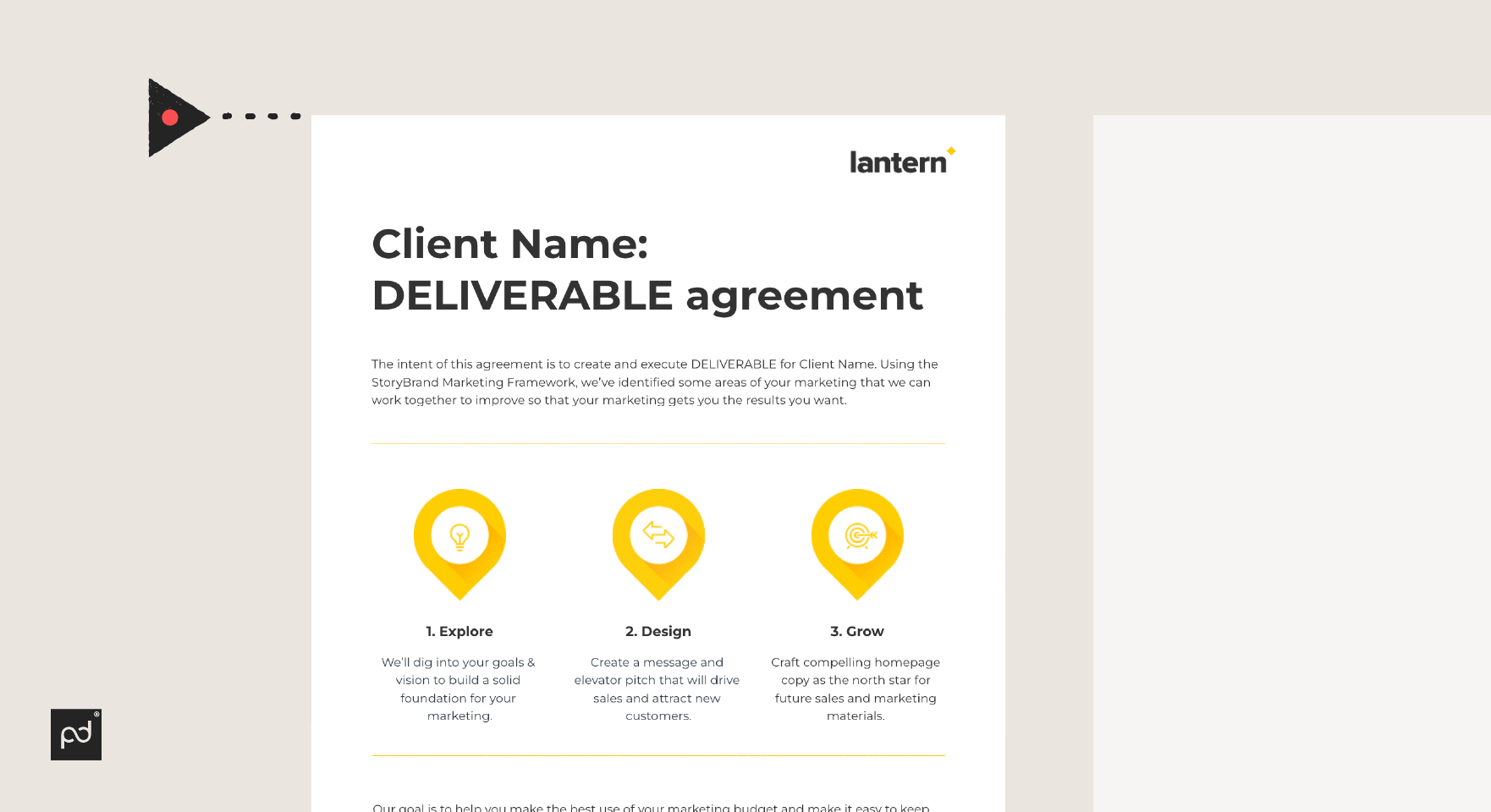 Template example screenshot