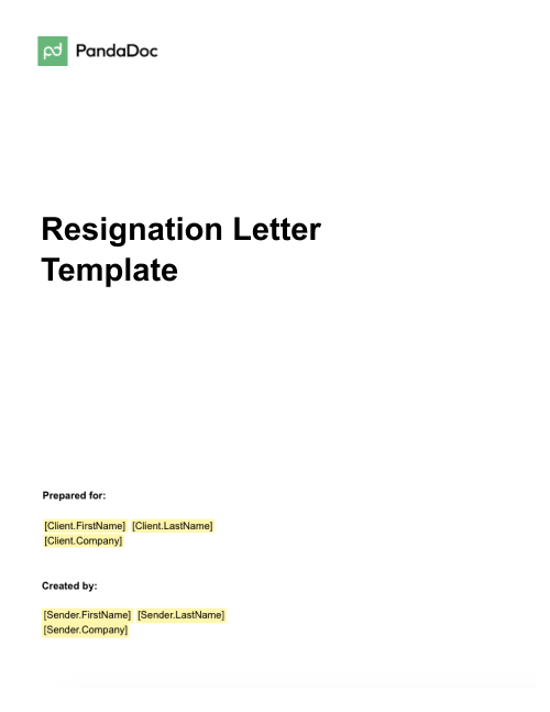 Resignation Letter Template