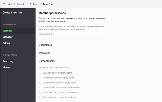 Admin Panel - Create Custom Role