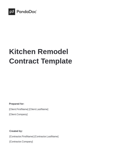 Kitchen Remodel Contract Template