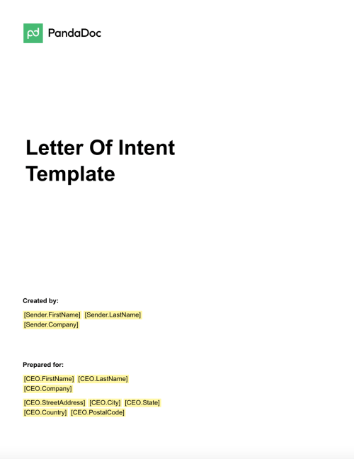 Letter of Intent Template