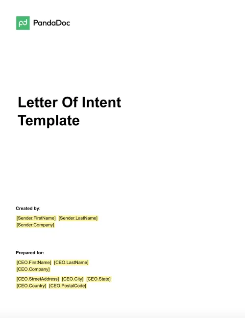 Letter of Intent Template