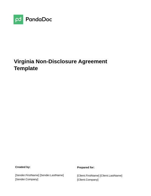 Virginia Non-Disclosure Agreement Template