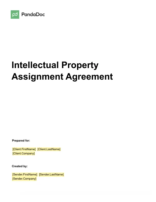 Intellectual Property Assignment Agreement Template