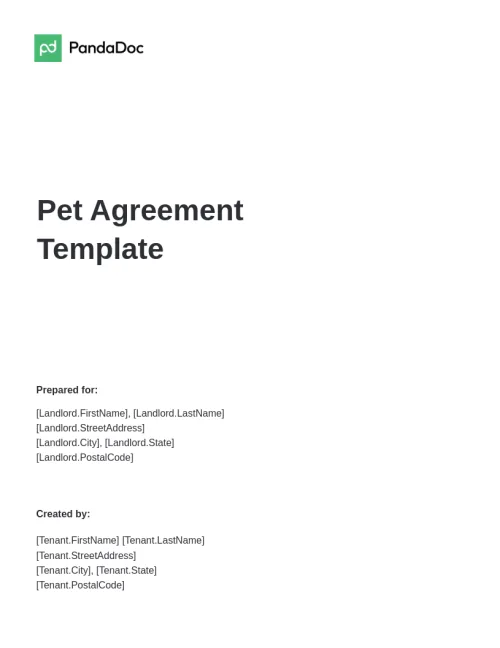 Pet Agreement Template