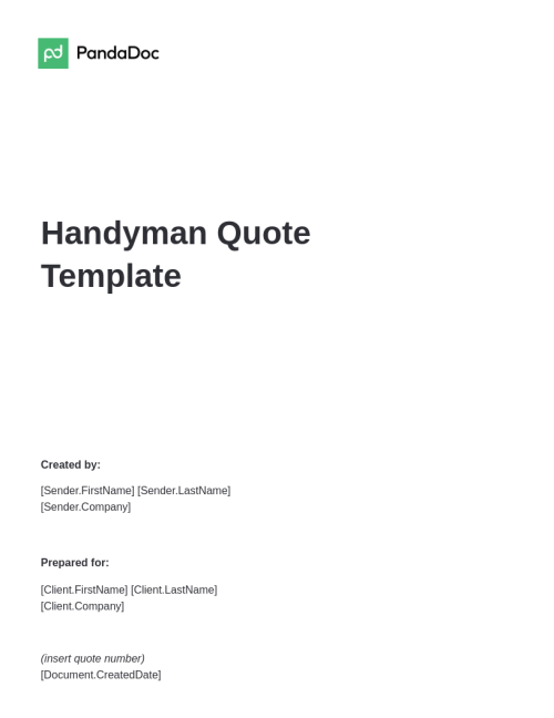 Handyman Quote Template