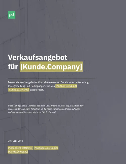 Verkaufskostenvoranschlag