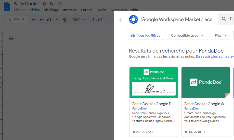 Image from Comment ajouter une signature électronique sur Google Docs et Google Sheets