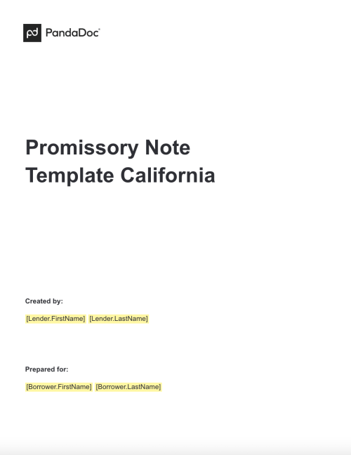 Promissory Note Template California