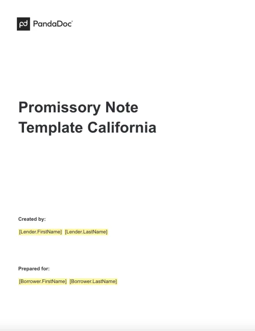 Promissory Note Template California