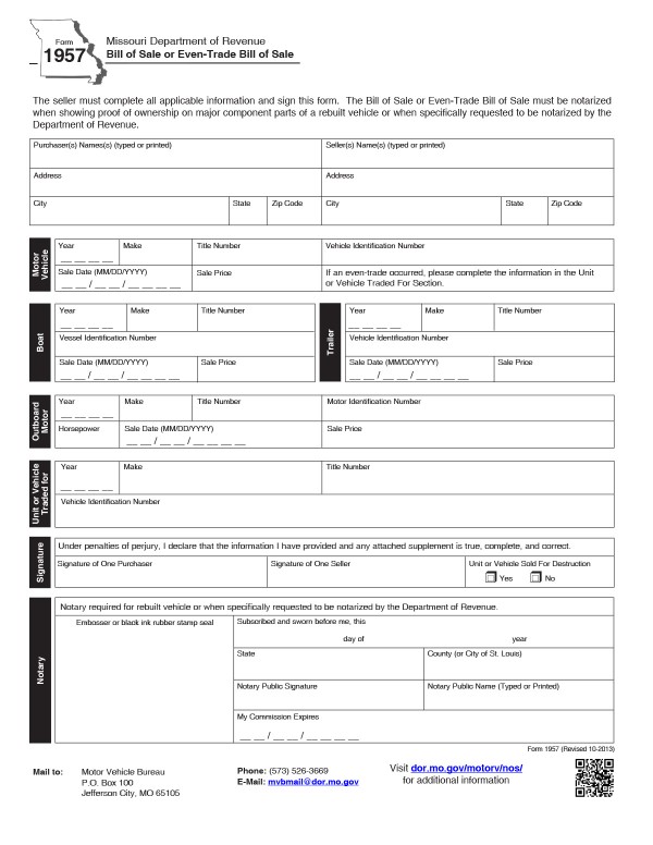 bill-of-sale-templates/missouri-mo Even-trade bill of sale