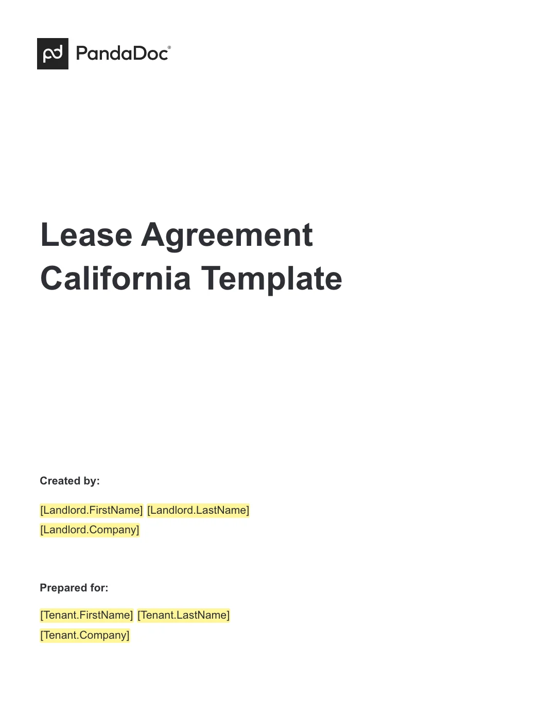 Standard Lease Agreement California