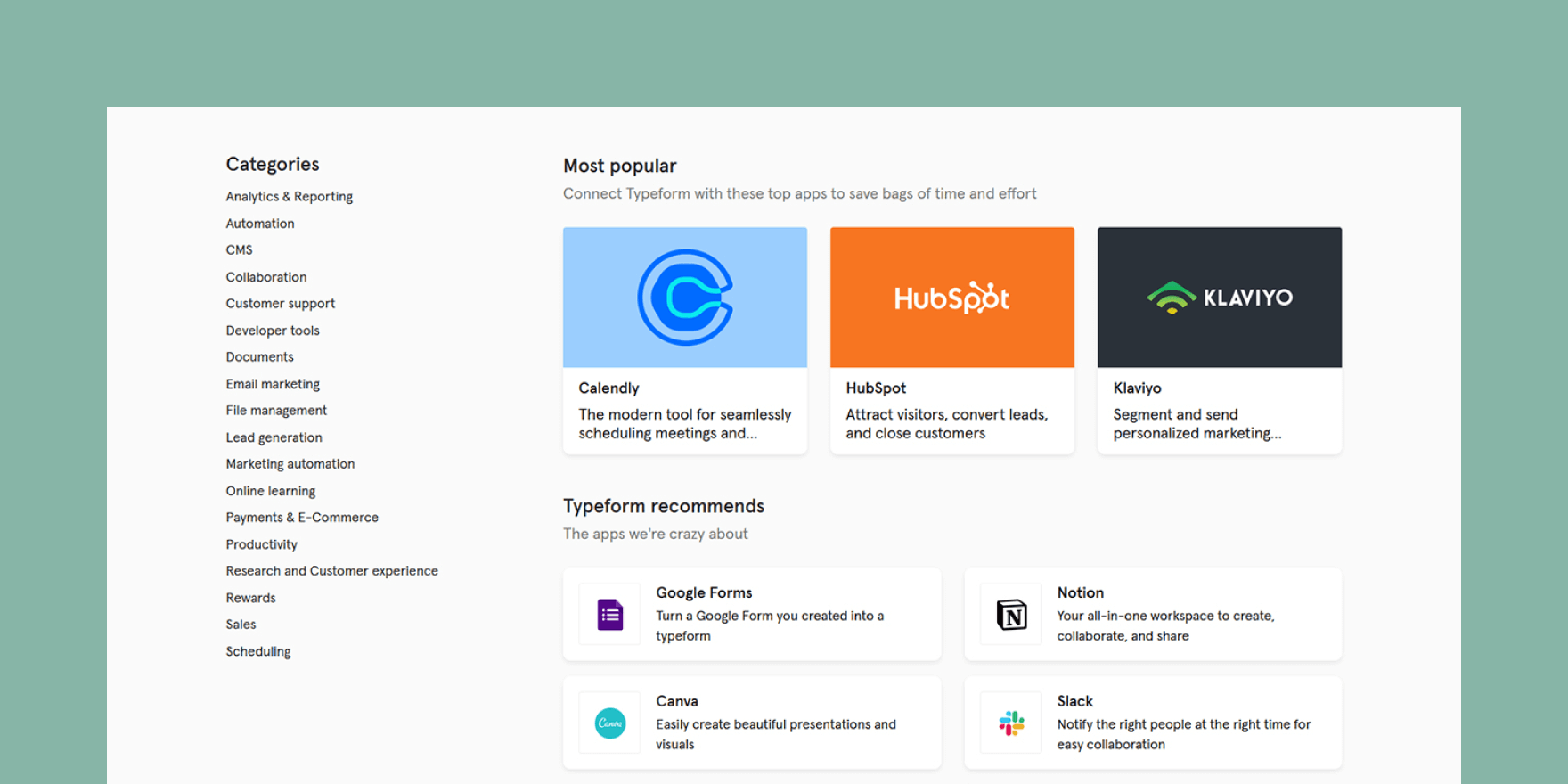 Image from Typeform — just another solution on the block?
