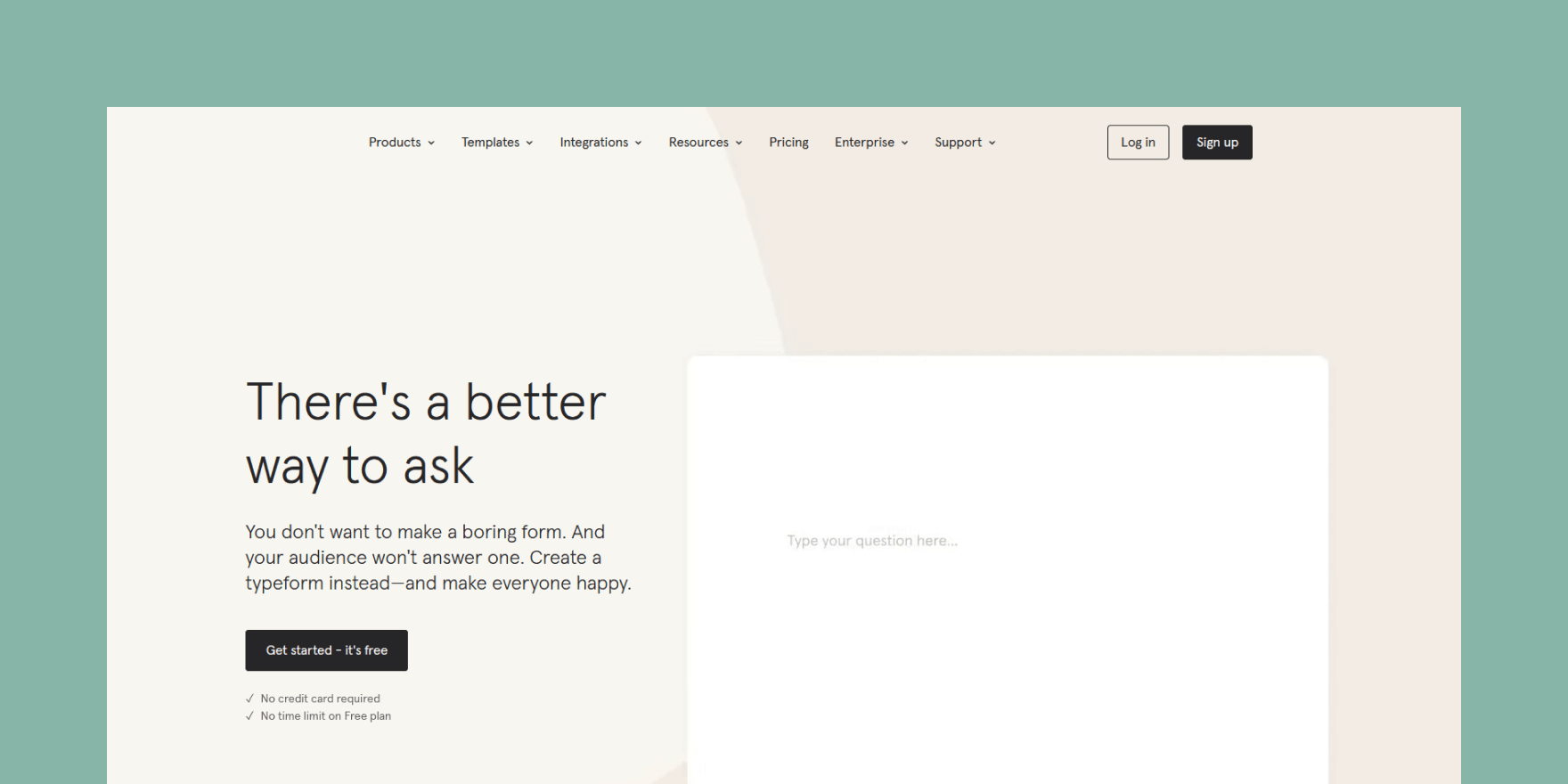 Screenshot of Typeform