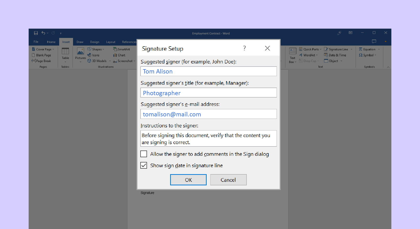 Add your signature or send this document for a signature request to other recipients