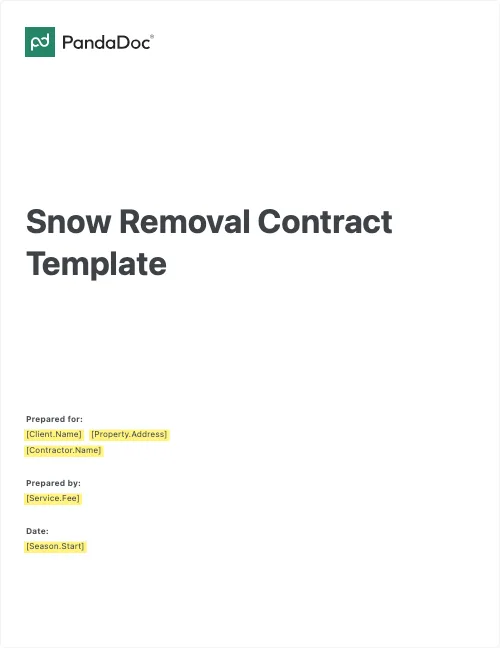 Snow Removal Contract Template