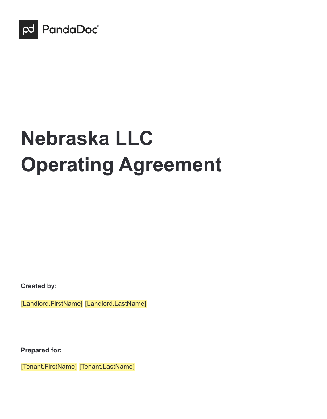 Nebraska LLC Operating Agreement