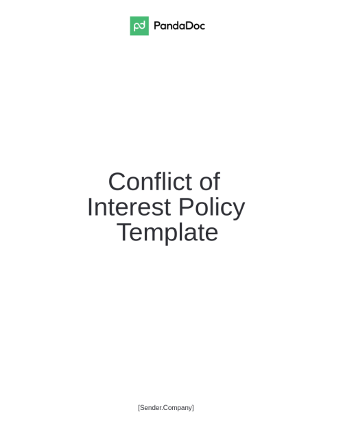 Conflict of Interest Policy Template