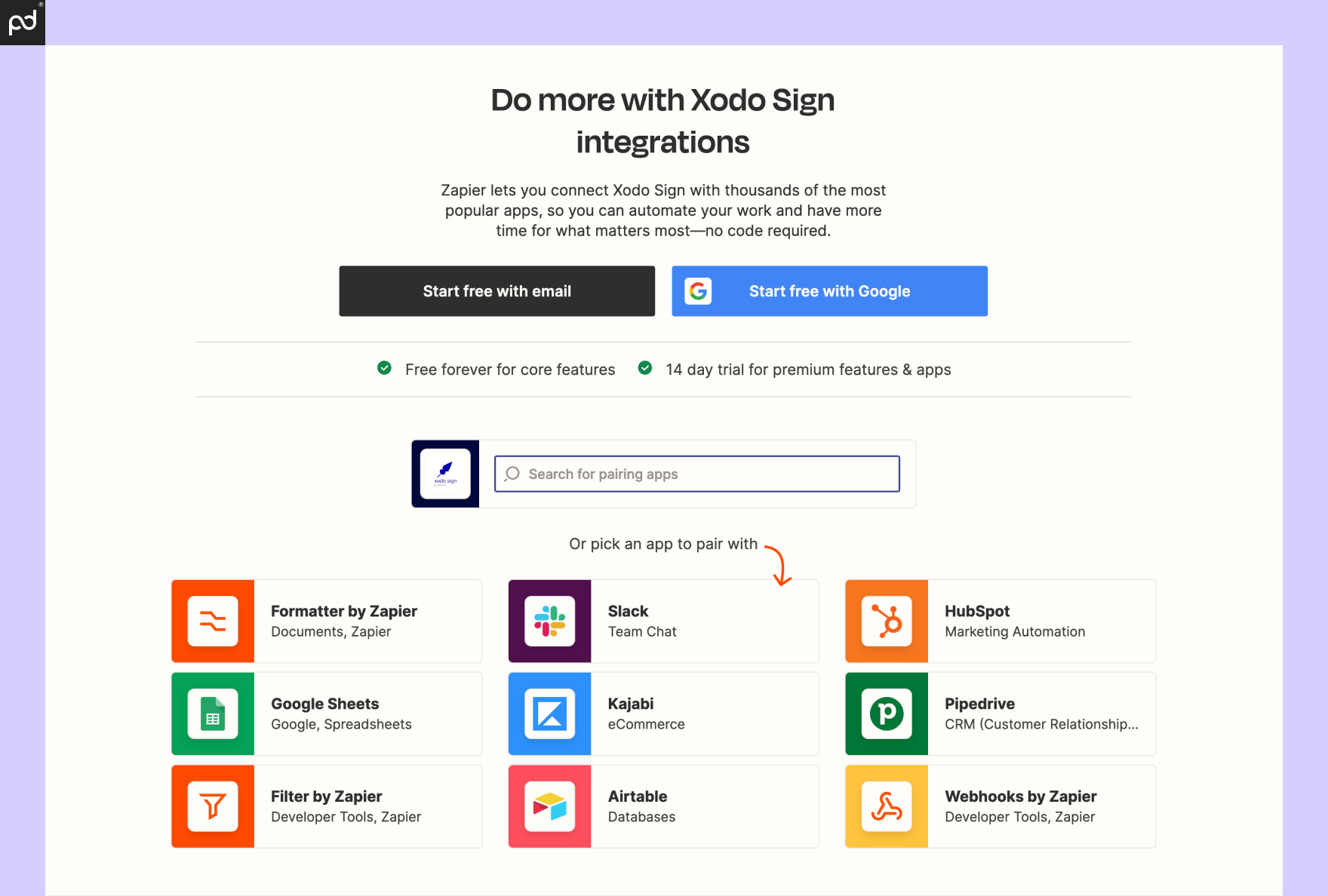 A screenshot of the template creation process within Xodo Sign.