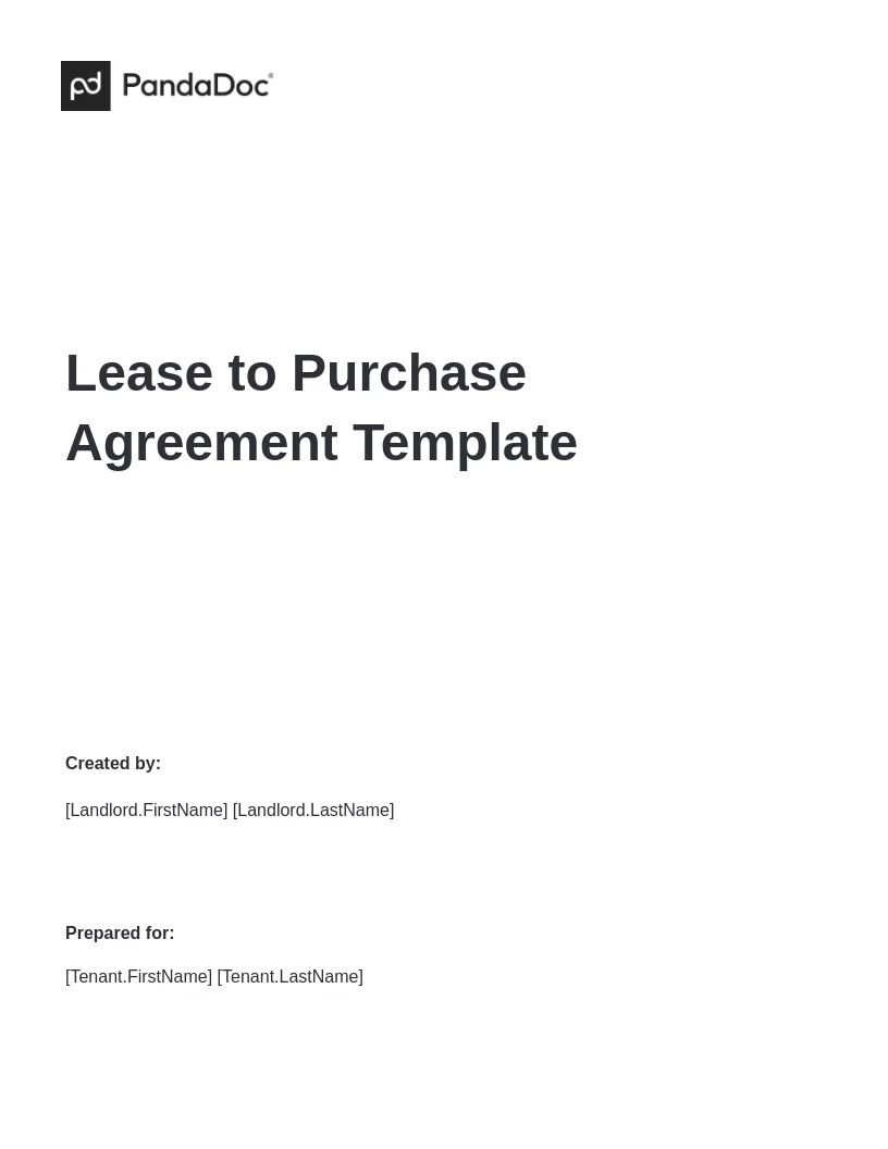 Template - Page - Lease to Purchase Agreement Template
