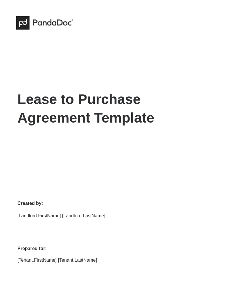 Template - Page - Lease to Purchase Agreement Template