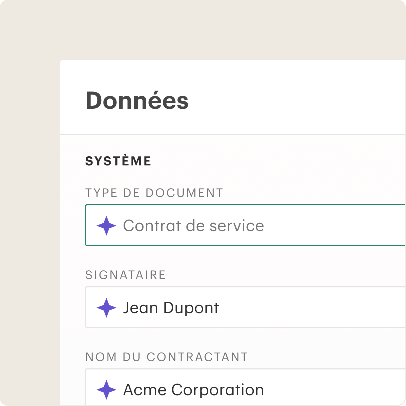 Champs de données