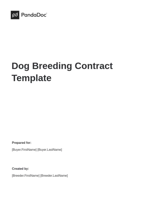 Dog Breeding Contract Template