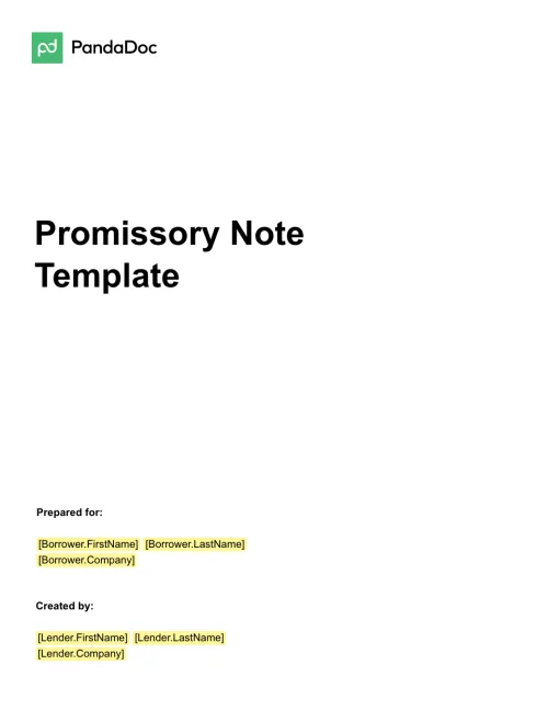Promissory Note Template