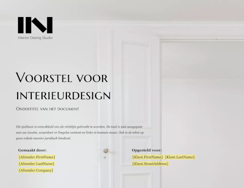 Voorstel voor interieurdesign