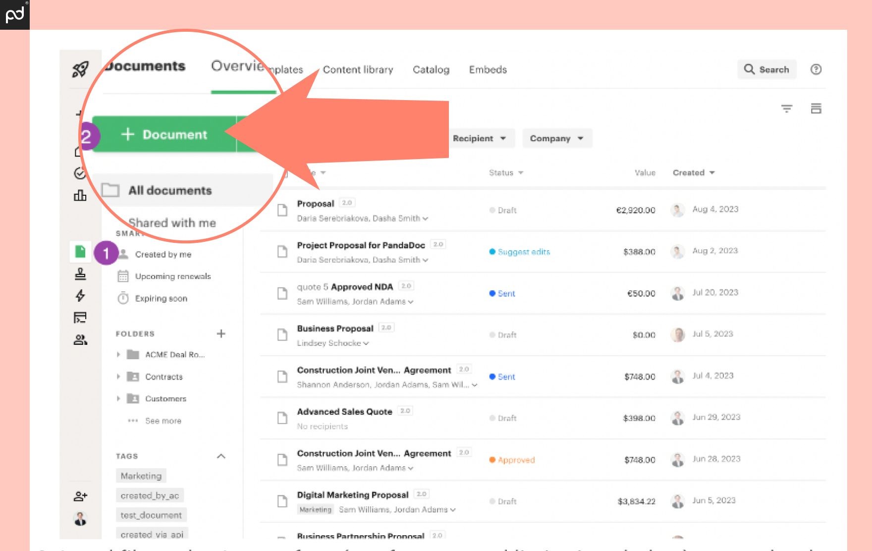 Image from PandaDoc free trial: Features, tips, & FAQs