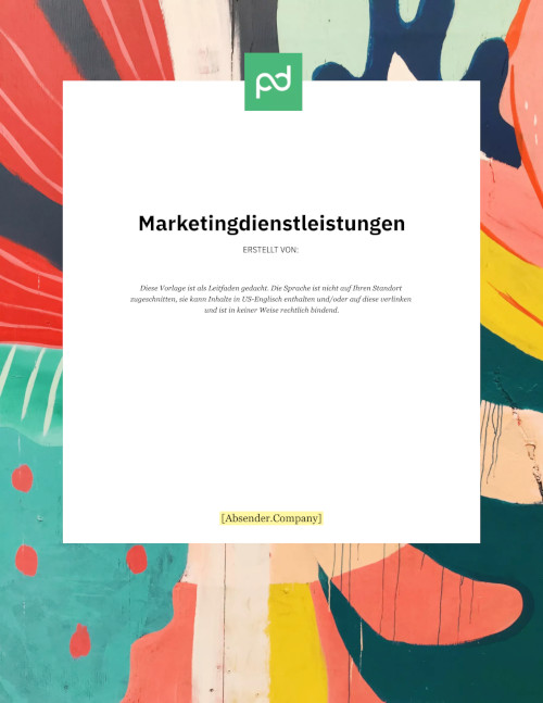 Kostenvoranschlag für Marketingdienstleistungen