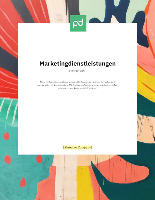 Kostenvoranschlag für Marketingdienstleistungen