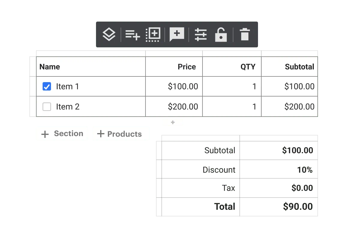 Pricing Table