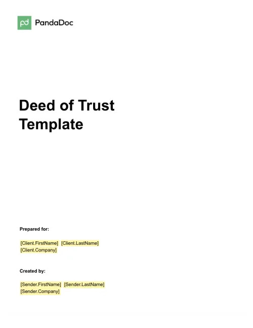 Deed of Trust Template