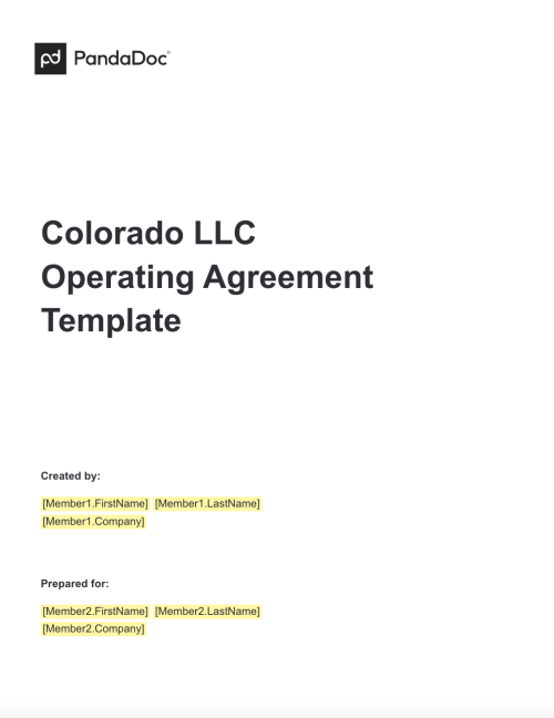 Colorado LLC Operating Agreement Template