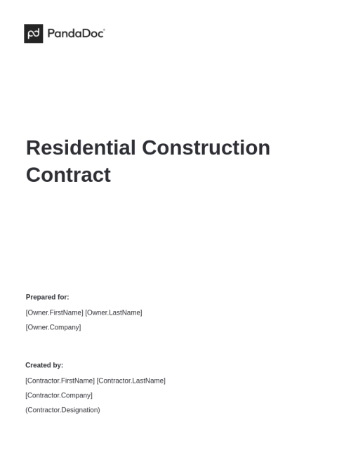Residential Construction Contract