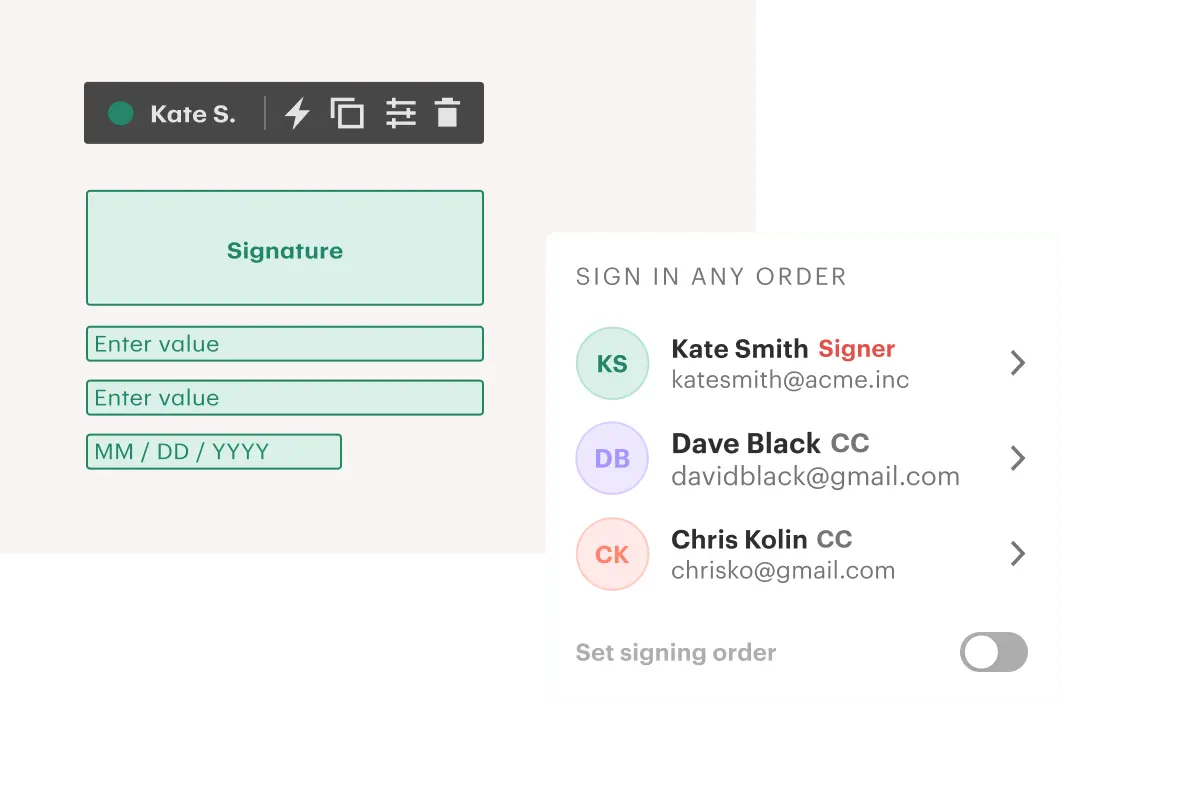 Document Recipients Multiple