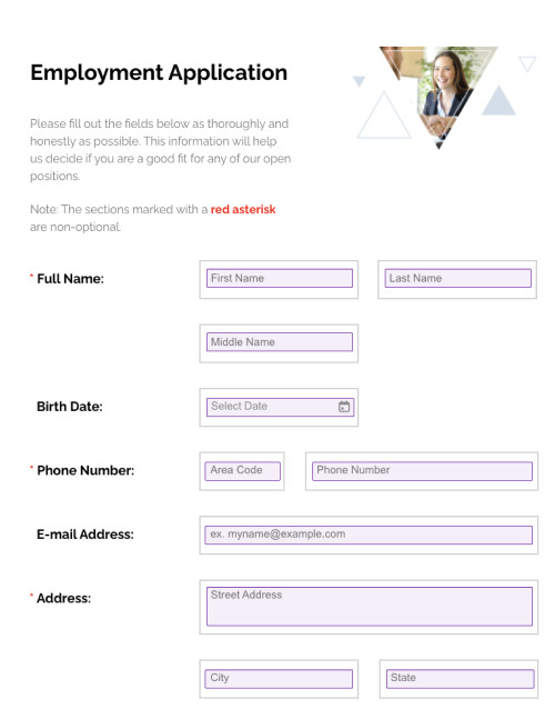 Employment Application Form