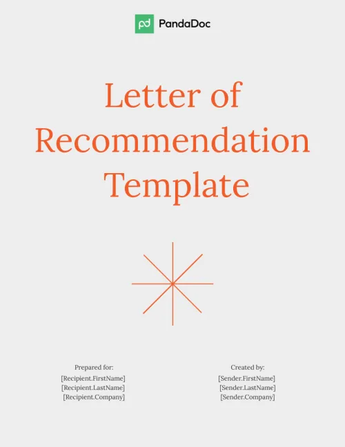 Letter of Recommendation Template