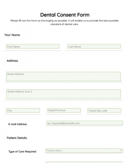 Dental Consent Form