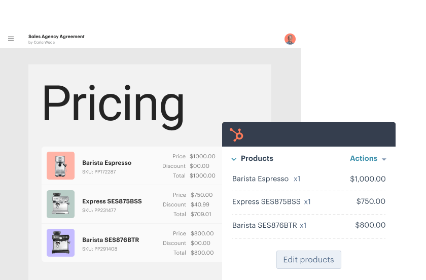 Map deal data and HubSpot products