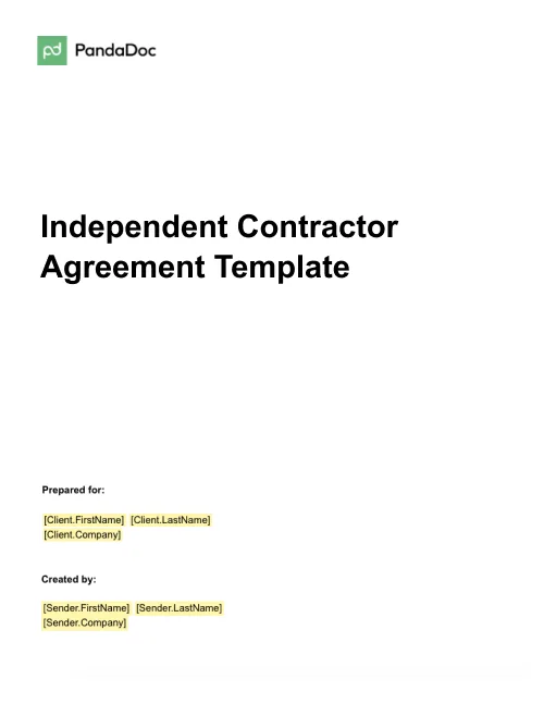 Independent Contractor Agreement Template