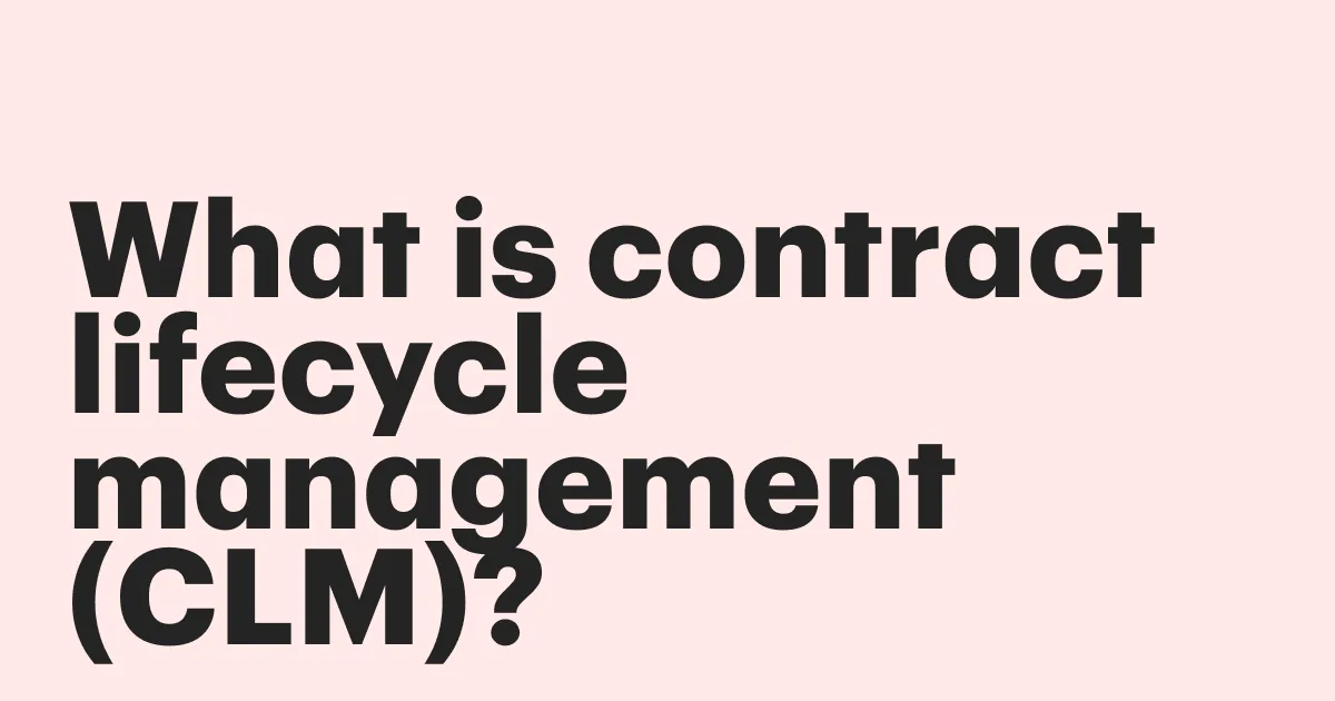 what is contract lifecycle management