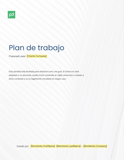 Plantilla de plan de trabajo