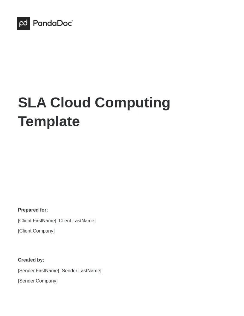 Template - Page - SLA Cloud Computing Template