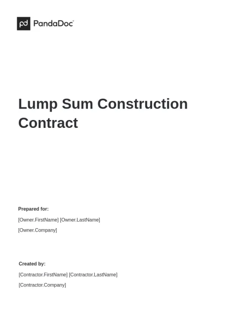 Lump Sum Construction Contract