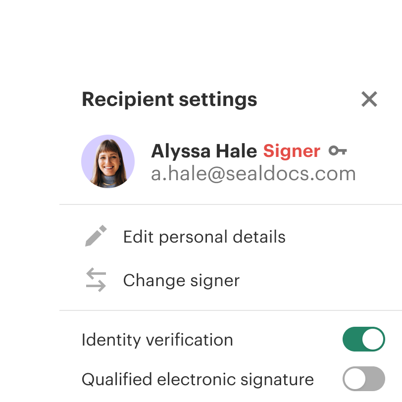 Verify recipients before they sign
