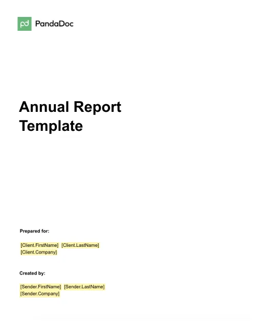 Annual Report Template – Foreign for Profit