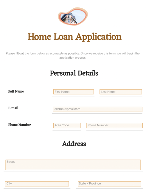 Home Loan Application Form