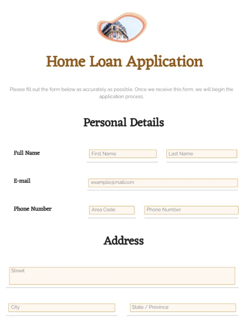 Home Loan Application Form